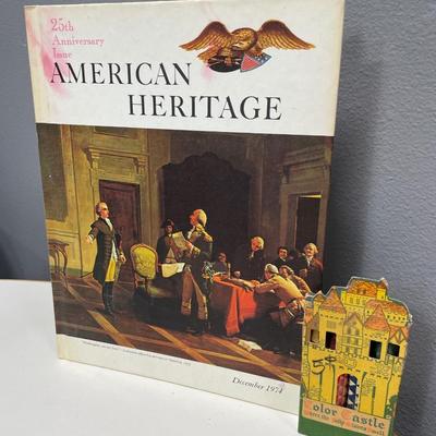 American Heritage book with color castle crayons