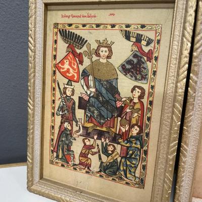 Medieval framed art
