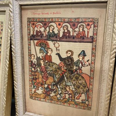 Medieval framed art