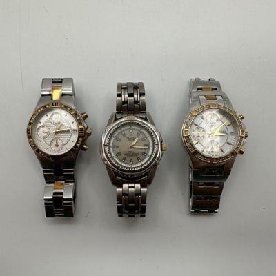 Lot of 3 Pulsar Wristwatches – Chronographs & Solar Titanium