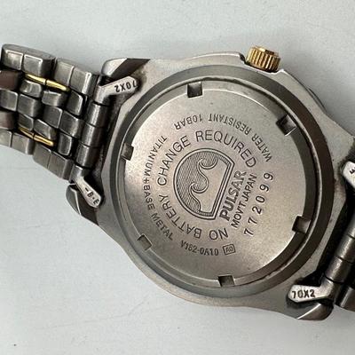 Lot of 3 Pulsar Wristwatches – Chronographs & Solar Titanium