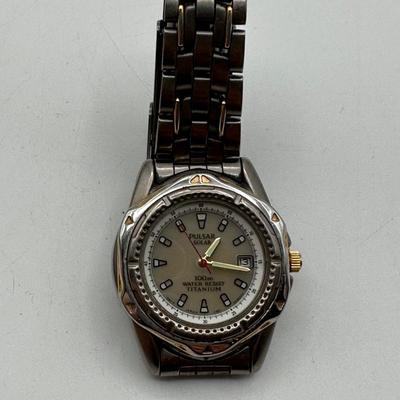 Lot of 3 Pulsar Wristwatches – Chronographs & Solar Titanium