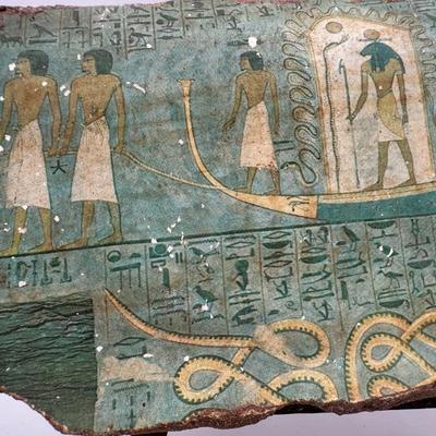 Egyptian-Style Reproduction Wall Fragment – Printed Panel on Plaster