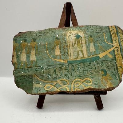 Egyptian-Style Reproduction Wall Fragment – Printed Panel on Plaster