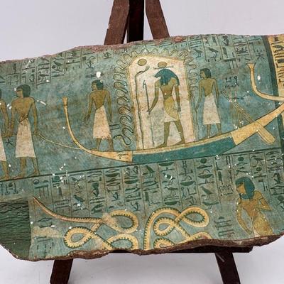 Egyptian-Style Reproduction Wall Fragment – Printed Panel on Plaster