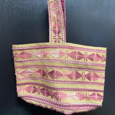 Vintage woven burlap bag