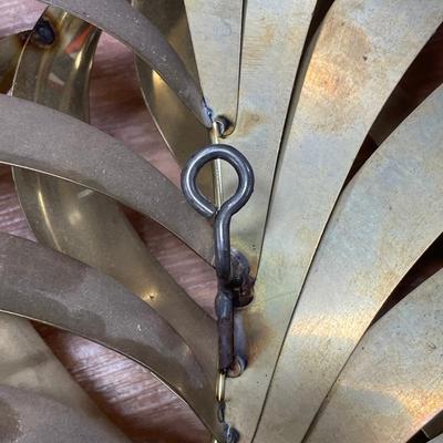 Incredible C Jere 1991 signed palm leaf sculpture in brass