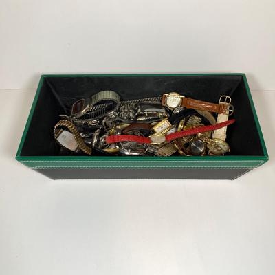 LOT 406: Collection of Watches - Wear, Repair, Parts, Crafting (Benrus, Futura, Guess, Kelton, Timex and More)