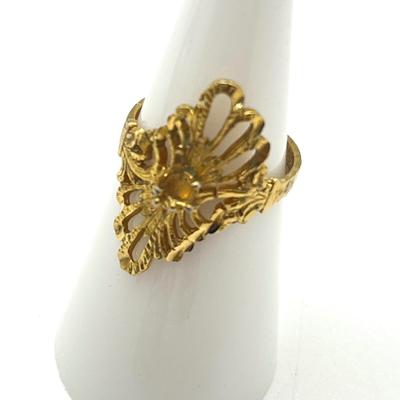 LOT 422: Gold Toned Jewelry Collection Including Awesome Frog Cocktail Ring and more