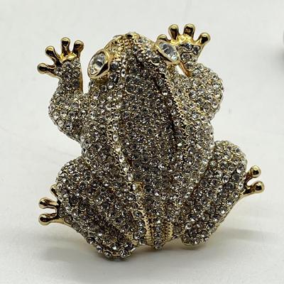 LOT 422: Gold Toned Jewelry Collection Including Awesome Frog Cocktail Ring and more