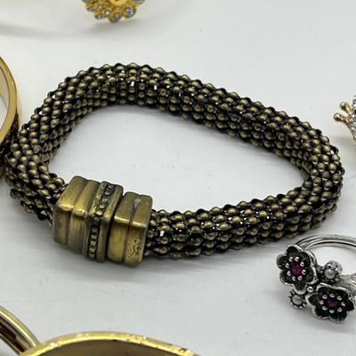LOT 422: Gold Toned Jewelry Collection Including Awesome Frog Cocktail Ring and more