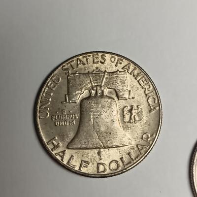 4 FRANKLIN SILVER HALF DOLLARS