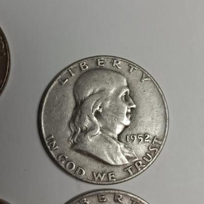4 FRANKLIN SILVER HALF DOLLARS