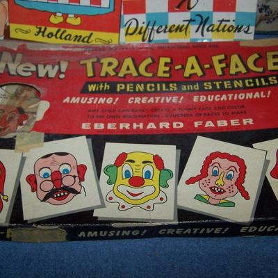 LOT 206 WONDERFUL VINTAGE STENCIL/WEAVING/SEWING KITS