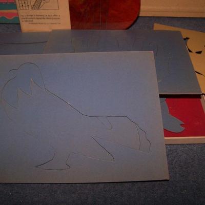 LOT 210 GREAT VINTAGE UKULELE/STENCILS/BLOCKS