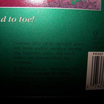 LOT 219 HOLIDAY BARBIE 1990