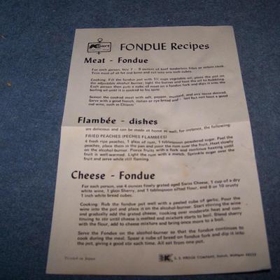 LOT 223 FAB VINTAGE MCM NMIB FONDUE SET + EXTRA FORKS