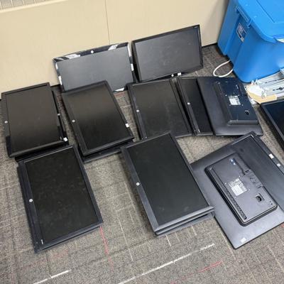 1N2-monitors, keyboards, empty plastic tote