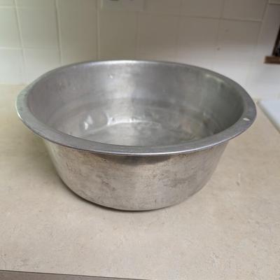 Extra large metal bowl.