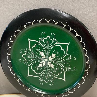 Norwegian Rosemaling plate and bowl