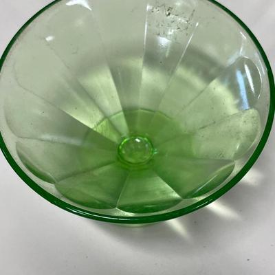 Green glass custard and divided dish