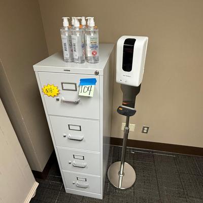 1O4-file cabinet, sanitizer dispenser and additional hand sanitizer