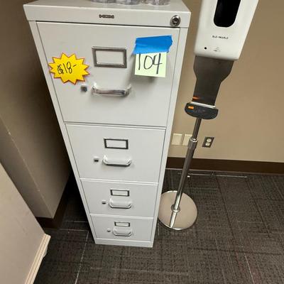 1O4-file cabinet, sanitizer dispenser and additional hand sanitizer