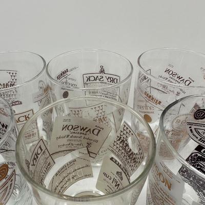 Mid-Century Julius Wile Sons Liquor Label Barware Set