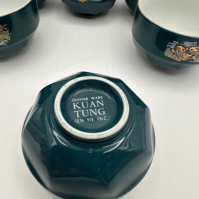 Set of 6 Kuan Tung Sen Yie Inc. Porcelain Tea Cups