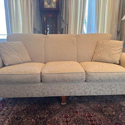 Baker Milling Road Damask Upholstered Sofa