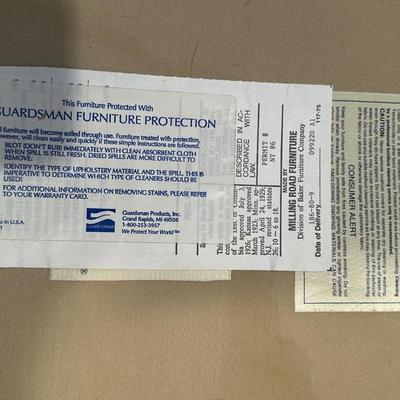 Baker Milling Road Damask Upholstered Sofa