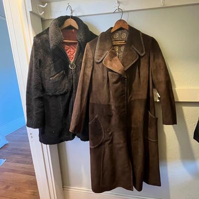 Vintage Leda Spain Suede Jacket & Sears Roebuck Faux Fur Jacket (B2-BBL)