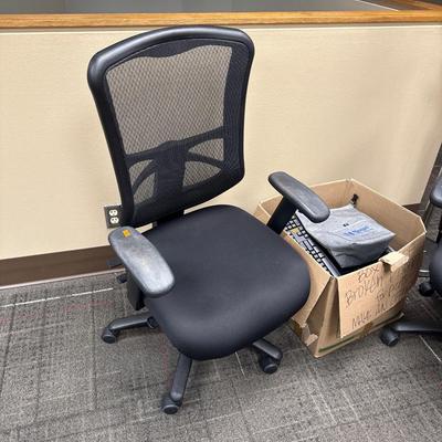 2CLOCK6-phones for parts, two office chairs, and hand sanitizer dispenser