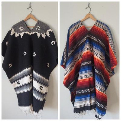 Two Wool Serape Ponchos (B2-BBL)