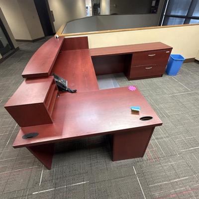 2CLOCK9-large desk, phone, and chair mats plus garbage can