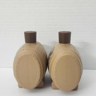 Vintage 1980 Avon Wild Country Aftershave Barrel Bottles Pair Cowboy Western Decor