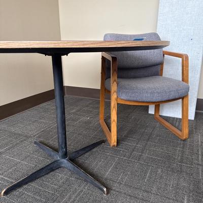2S1-small round table, chair, and tack board