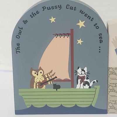 1990s The Cats Meow Nursery Rhyme Set 4pc Collectibles Humpty Owl Pussycat Cow