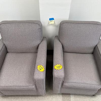 3E2-pair of tan comfortable armchairs