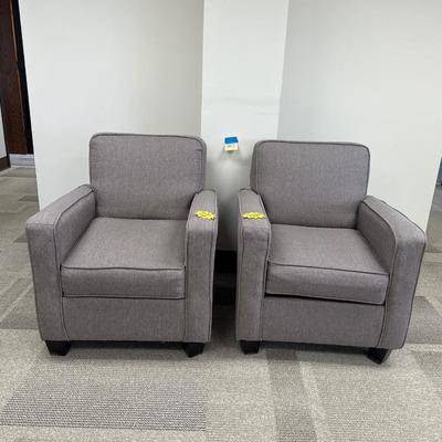 3E2-pair of tan comfortable armchairs