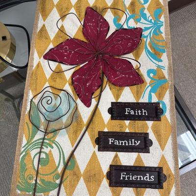 3E5-Glass top table and decor plus Lamp