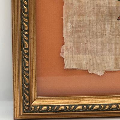 Framed Egyptian Papyrus Artwork – Boat/Ship Scene