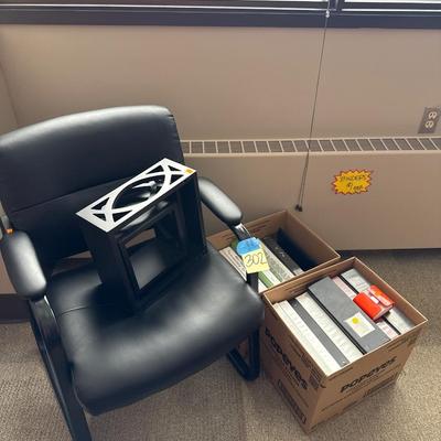 3O2-Chair, cube shelves, binders