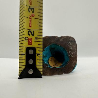 Ceramic Turquoise-Glazed Figure – Marked “Italy,” MONY LTD Label