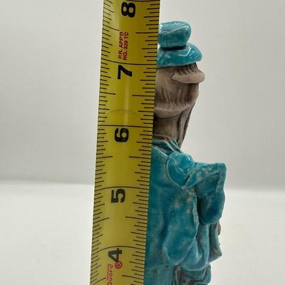 Ceramic Turquoise-Glazed Figure – Marked “Italy,” MONY LTD Label