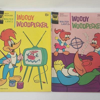 Woody Woodpecker Comic Lot Whitman 2pc 15c and 20c Walter Lantz Vintage