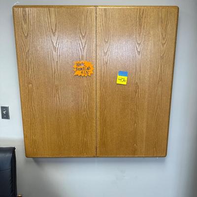 4O6-whiteboard in a wooden cabinet