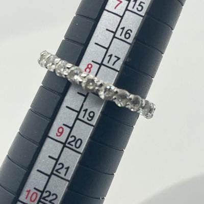 LOT 424: Two Sterling Silver Cubic Zirconia Rings - Size 8 and 9 - 6.4 GTW