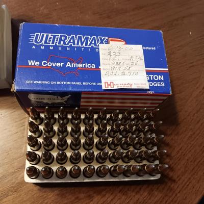 3 BOXES OF FEDERAL 223 RELOADS, 1 BOX OF HORNADY 223 RELOADS AND WIN 55 223 RELOADS