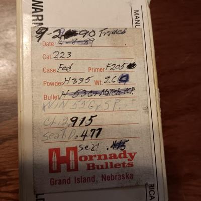 3 BOXES OF FEDERAL 223 RELOADS, 1 BOX OF HORNADY 223 RELOADS AND WIN 55 223 RELOADS